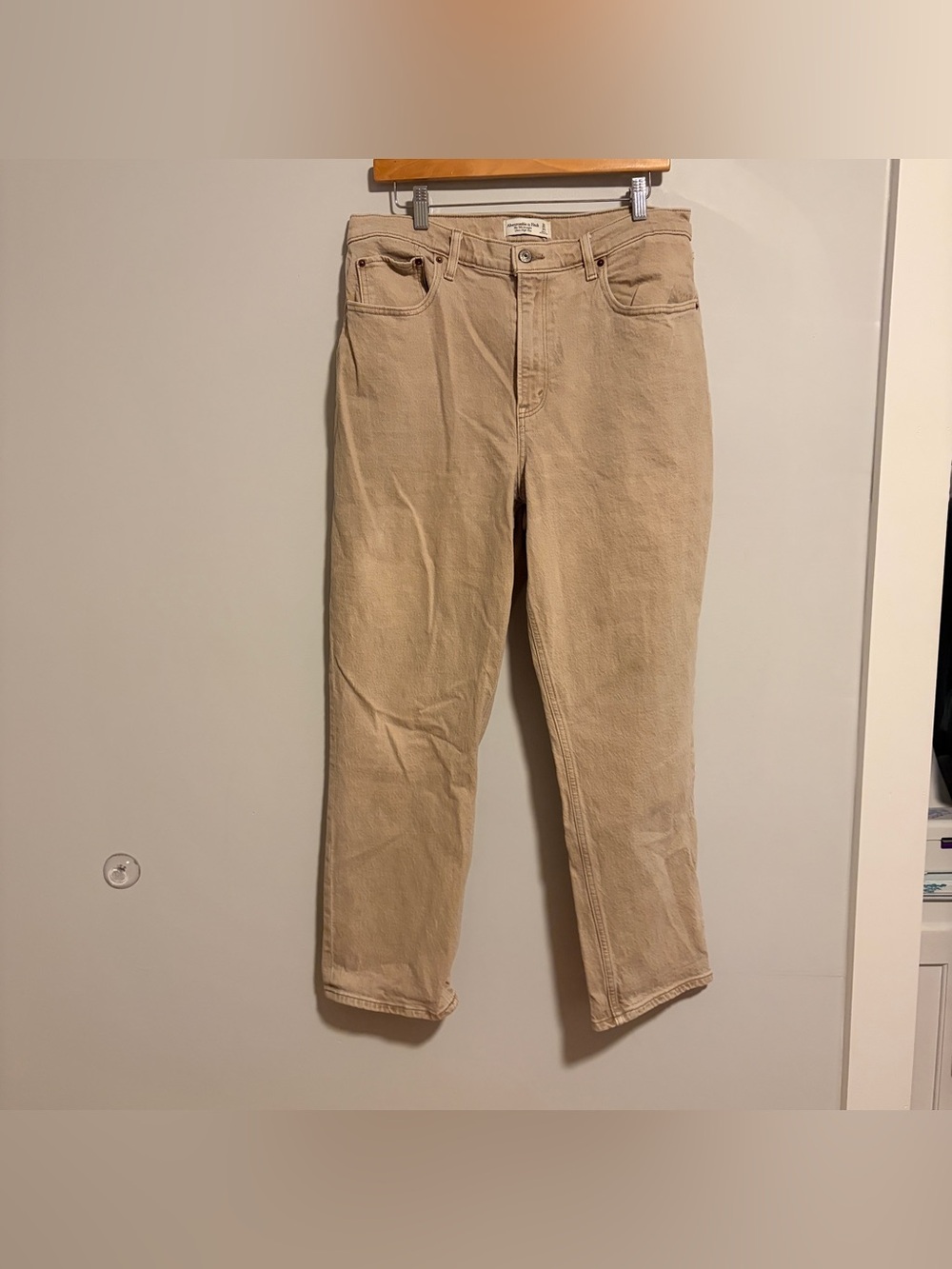 Abercrombie & Fitch Ultra High Rise Straight Jeans Tan‎ 14/32